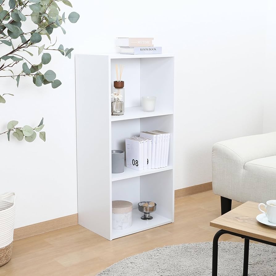 Amazon｜不二貿易 カラーボックス 本棚 3段 幅41.8×奥行29×高さ